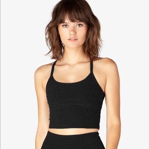 SPACEDYE SLIM RACERBACK CROPPED TANK
